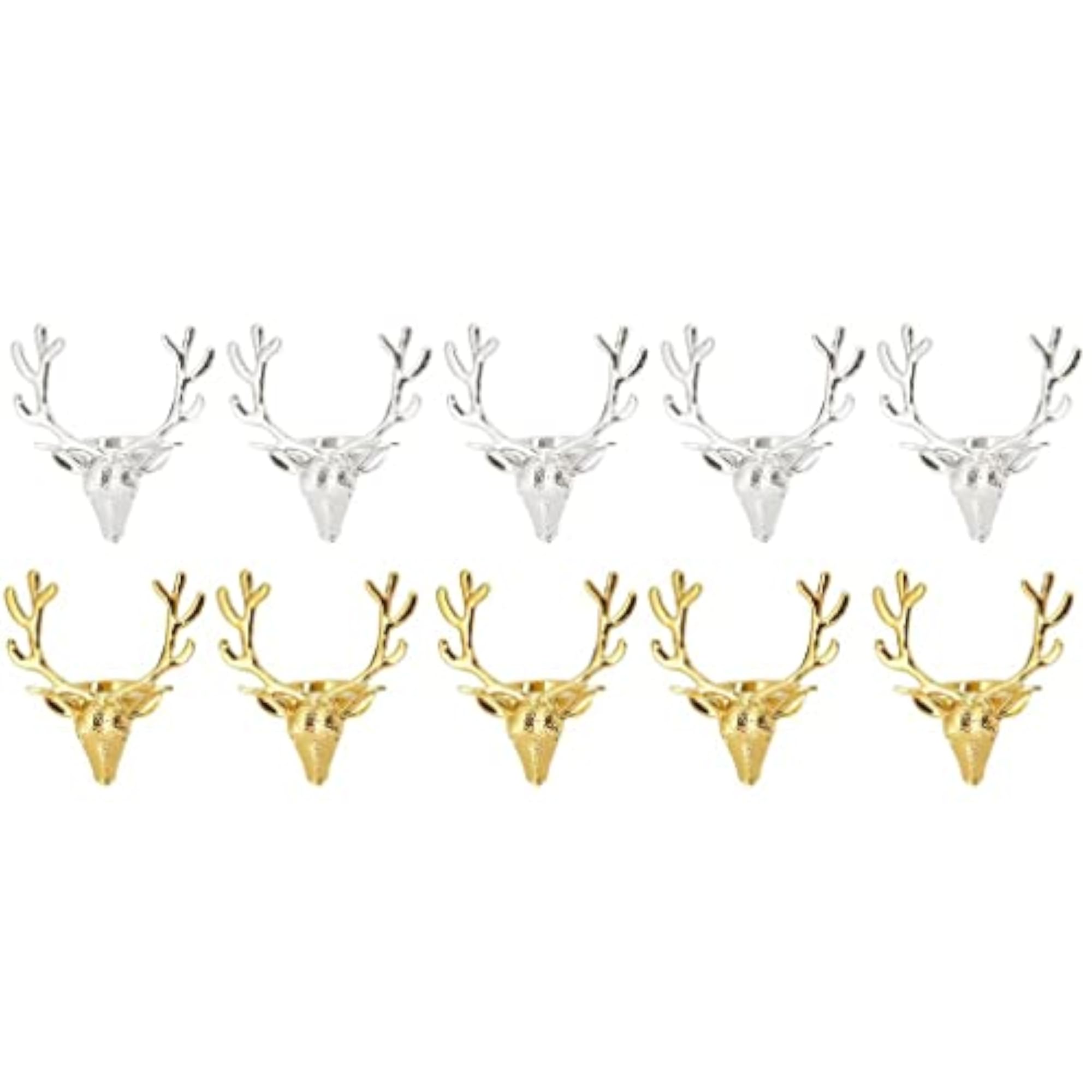 10 Christmas Reindeer Design Napkin Rings for Holiday
